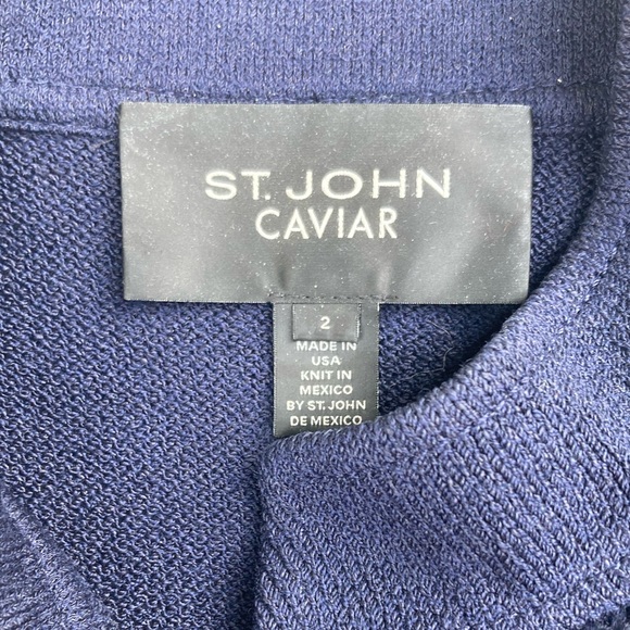 St. John Caviar | Knit Jacket/Cardigan | Size 4 | Color: Blue/Navy - Picture 6 of 8